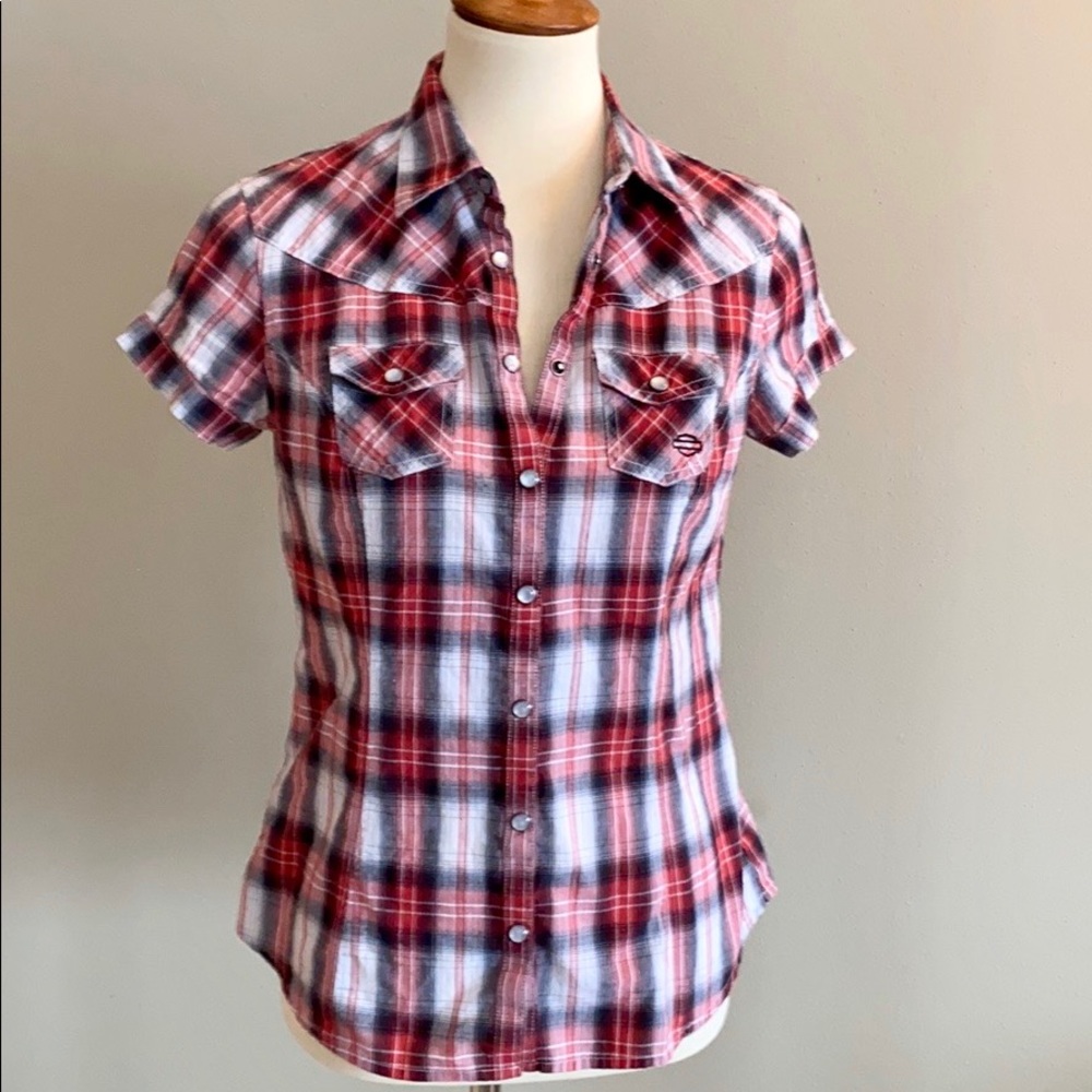 Harley-Davidson Short Sleeve Plaid Shirt